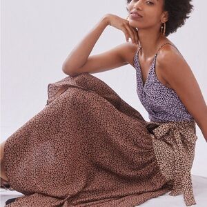 Anthropologie Hutch Contrast Wrap Midi Dress